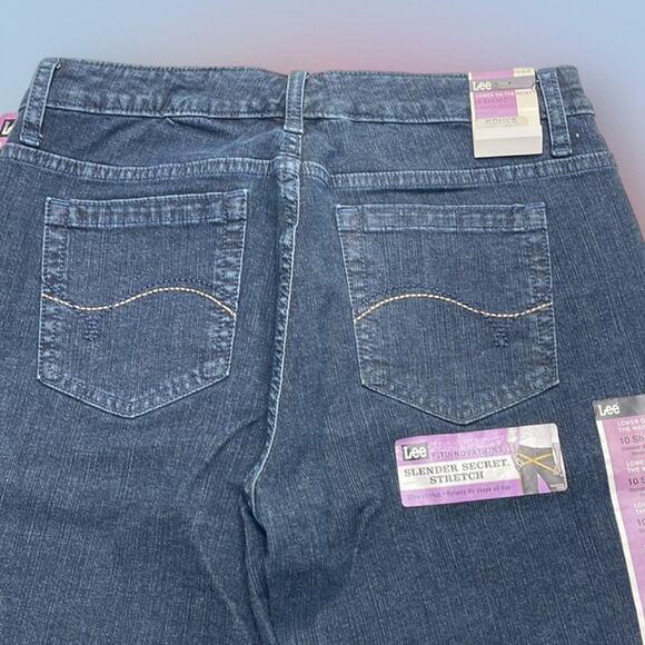 LEE Women’s 10 Short SLENDER SECRET STRETCH BOOTCUT Blue Jeans - Picture 3 of 4